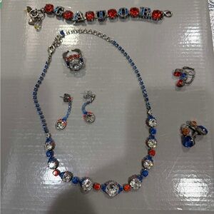 Sorrelli Elegant Blue and orange Crystal Jewelry Set